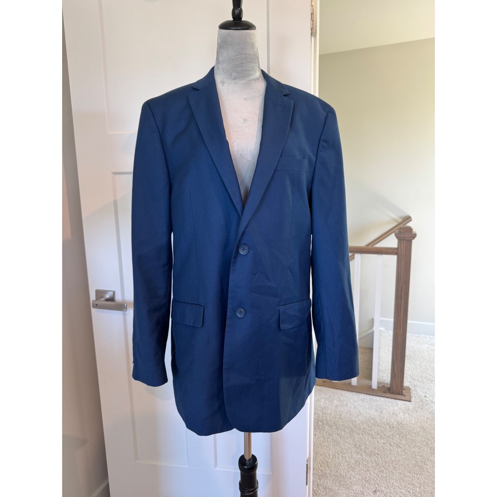 Giorgio Fiorelli Mens Navy Blue Super Fine 150 Superlux Two Button Blazer Jacket